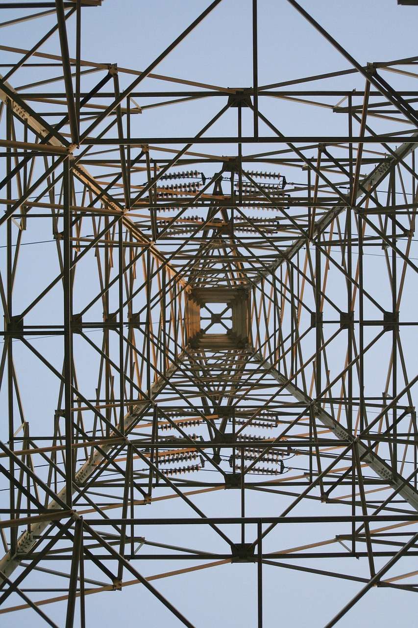 voltage, electric, pylon, high voltage, technology
