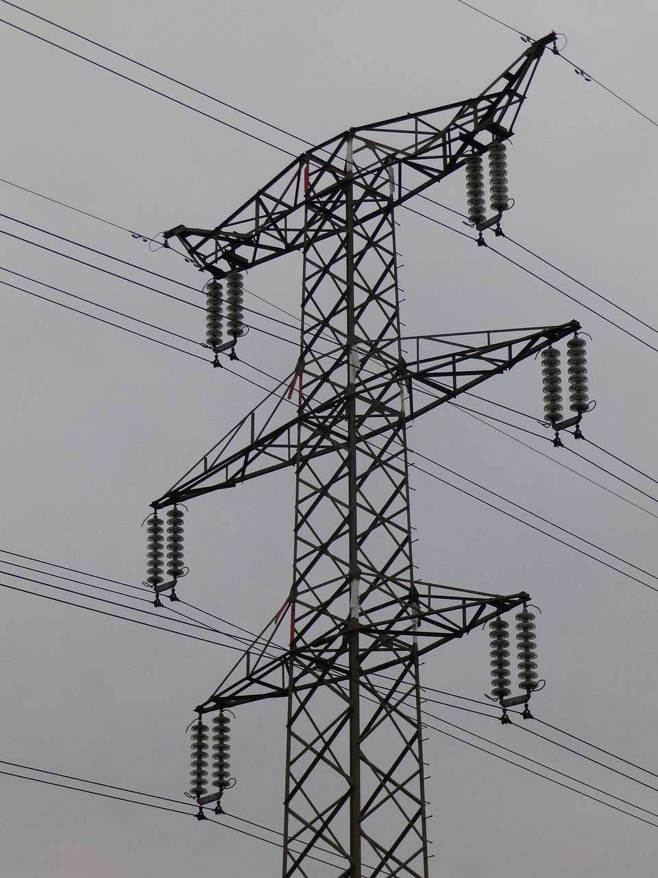 high voltage, pylon, transmission line, current, aerial
